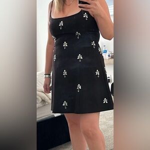 Giani Bernini Black Mini Skirt with Silver Accents